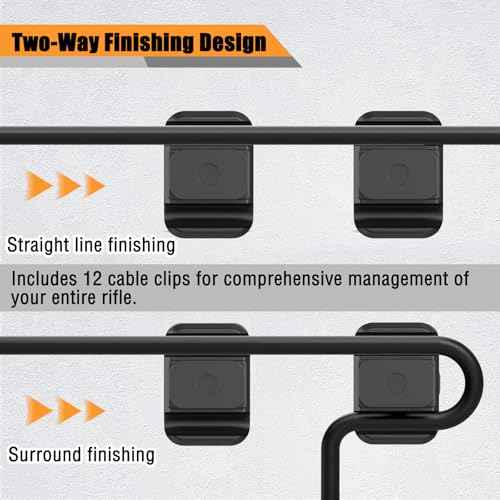 12 Pack M-Lok Cable Clips, Wire Management Clips for Picatinny Rail, Flashlight Pressure Switch Cable Holder Organizer for Rifle Accessories