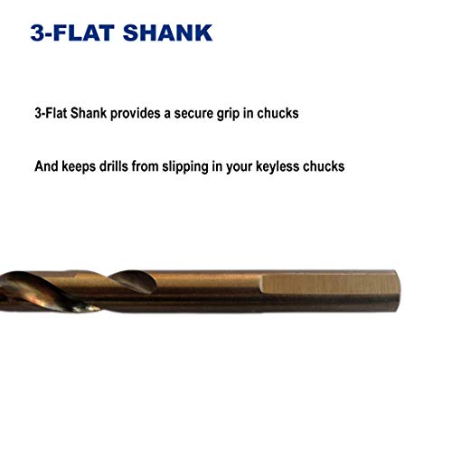 Drill Hulk 3/16-Inch Cobalt Steel Jobber Length Twist Drill Bits Pack of 12