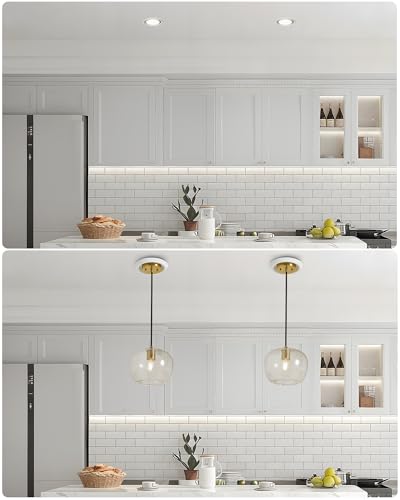 White Recessed Can Light Conversion Kit for 5-6 Inch Ceiling Fixtures - Luvkczc