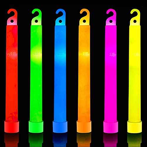 12 PCS Bright 6 Inch Colored Glow Sticks with 12 Hour Duration - Emergency Bright Chem Glow Sticks - Camping, Hiking Glow Stick Lights - for Parties and Kids Activities