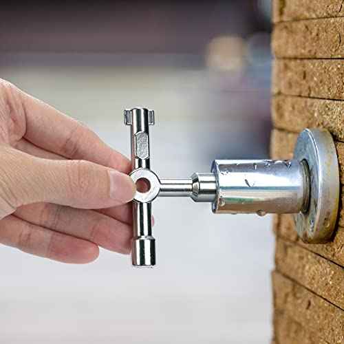 DURATECH 4 Way Utility Key, Multi-functional Water Key, 1-Pack, for Valve, Faucet, and Spigots