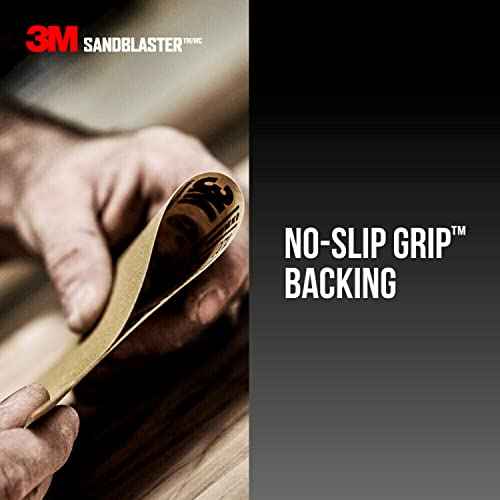 3M 20150-G-4 150 Grit Medium Grade Sandpaper with No-Slip Grip, 11" x 9"