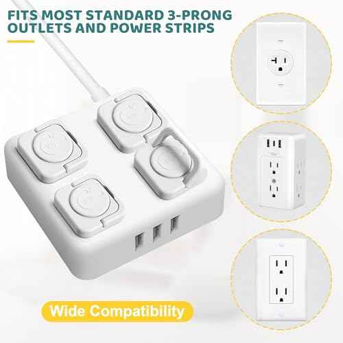 Baby Proofing Outlet Covers(45 Pack), Baby Proof Plug Covers with Hidden Pull Handle for Child Safety, Electric Socket Covers, Plug Protectors to Prevent Power Shock (White)