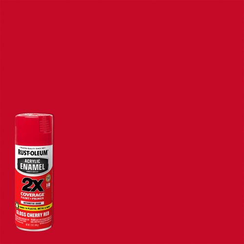 Rust-Oleum 271920-6PK Acrylic Enamel 2X Spray Paint, 12 oz, Gloss Cherry Red, 6 Pack