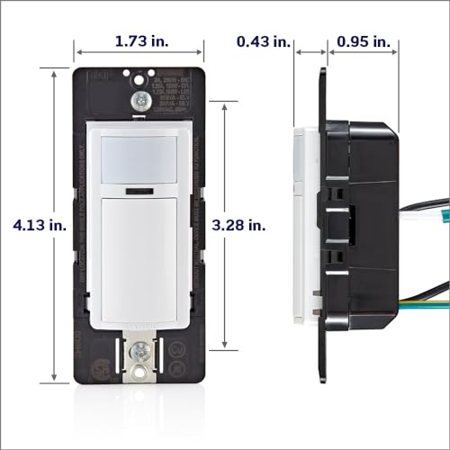Leviton Motion Sensor Light Switch, Motion Activated, Auto-On/Auto-Off or Manual-On, 2A, No Neutral Wire Required, Single Pole, DOS02-LW, White