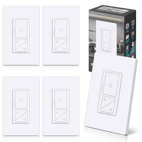 BESTTEN 5 Pack Super Slim Digital Dimmer Light Switch with Screwless W ...