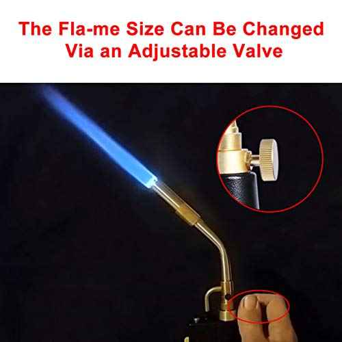 Wadoy Propane Torch Head Kit with 3 Nozzles, High Intensity Trigger-Start Soldering Torch Compatible with Bernzomaticc MAPP Propane for Soldering, Brazing, Welding, Map Gas Torch Head TS8000