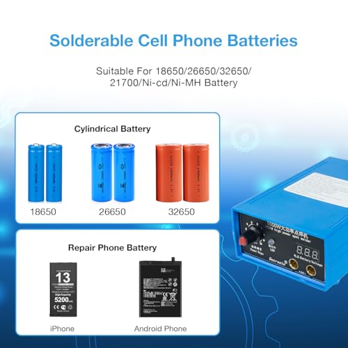 5000W Battery Spot Welder, Portable Adjustable Spot Welding Machine for 18650 Lithium Batteries, Welding Nickel Sheets 0.1-0.25mm