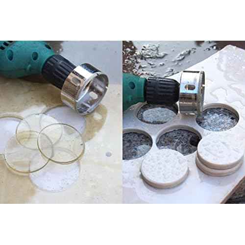 Diamond Drill Bits Set, 10 PCS Diamond Hole Saw Set, Glass Drill Bit for Ceramic Tile Porcelain Marble Granite Stone Bottles, 1/4 to 1-1/5 Inch