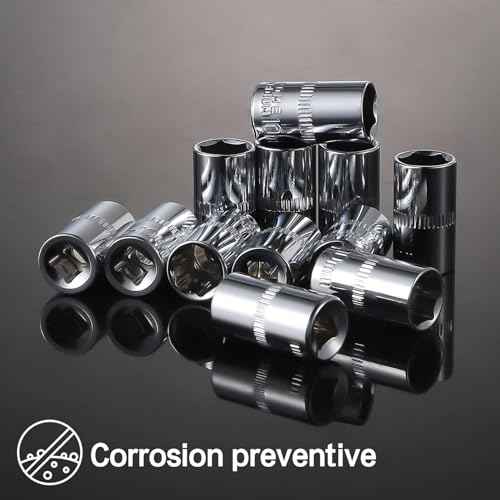 12-Piece Durable 1/4" Drive 10mm Socket Set ? Shallow, 6-Point, Cr-V Steel & Corrosion-Resistant