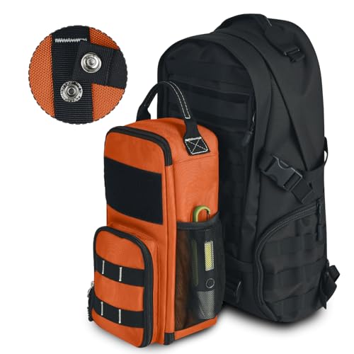 LAKE OF FIRE 12" Small Tool Bag Pouch for Men with Multiple Pockets, Waterproof Heavy Duty Tool Bag Organizer with Zipper and Portable Handle (Orange)