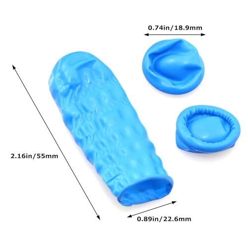 100PCS Blue Disposable Nitrile Finger Cots Nitrile Rubber Non-allergenic Finger Protectors for Beauty, Manicure, Household Cleaning