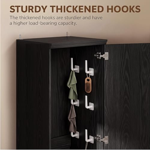 Homiflex Black 65" Tall Broom Closet Storage Cabinet – Slim Utility Cabinet