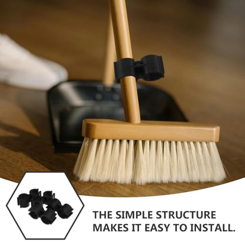 VOSAREA 4PCS Double Pipe Clamp Plastic Top Pole Clips Holder for Dustpan and Broom Connection Inner Tube Fastener for Boat and Home Use Pole Clamps Accessories