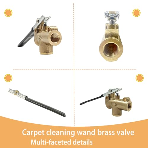 1/4" Carpet Cleaning Wand Angle Valve, Brass Angled Flow Control Valve