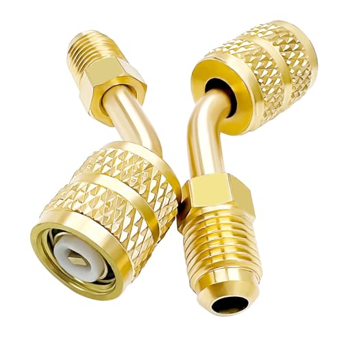 R410a Mini Split System Adapter 5/16 to 1/4 Inch SAE Quick Coupler - 2 Pack