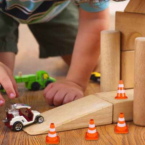 STOBOK Construction Cones 14pcs Miniature Road Cone Orange Mini Traffic s Toy Plastic Sign Road Toy Roadblock Sign Model Photo Prop Educational for Kids Small Orange s