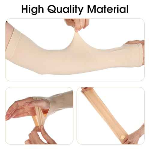 2 Pairs Protective Arm Sleeve for Men Women UV Protection Arm Sleeves Bruising Abrasions Tattoo Cover Up Sports Sleeve