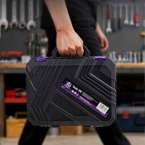 CARTMAN 150 Piece Tool Set, Tool Set with 8V Purple Cordless Drill Set, Home Tool Kit
