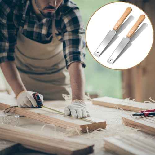 Gisafai 2 Pcs 6 Inch Japanese Hand Saw Small Woodworking Flush Cut Flexible Double Edge Tpi 17/14 Pull Woodworking Saw for Craft Mini Wood Handle Garden Trim for Hardwoods Softwoods DIY