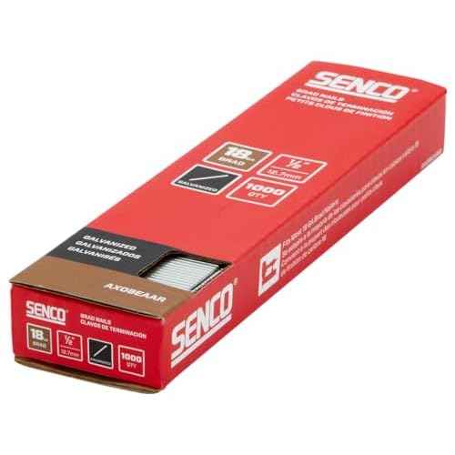 SENCO AX08EAAR 1/2" 18 Gauge Brad Nails, Galvanized Finish 1,000 Count Pack