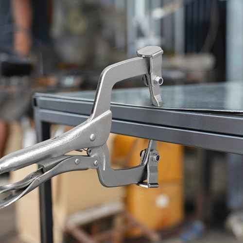 MAXPOWER 11-Inch C Clamp Locking Pliers Set, Flexible Jaws Change with Pads or Regular Tips