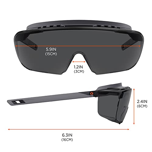 Ergodyne Skullerz OSMIN OTG Safety Glasses, Over the Glasses Protective Eyewear, ANSI z87.1