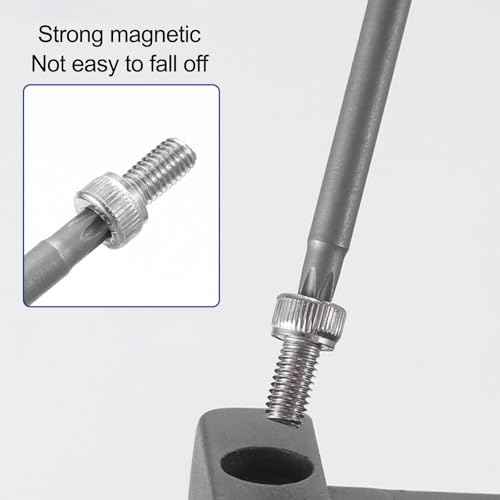 11Pcs Security Torx Bit Set Tamper Proof Torx Bits Magnetic Star Screwdriver Bits Set S2 Steel 1/4 Hex Shank Torque Security Bits T6-T40, 4 Inch Length for Deeper Work