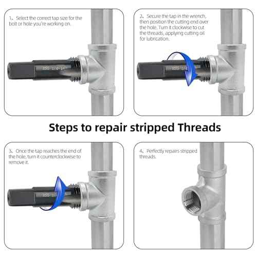 1/4-18 NPT Pipe Tap and 7/16" drill Set, Carbon Steel Hand Threading Plumbing Tap Set for Plumbers Mechanics DIY Thread cutting tools