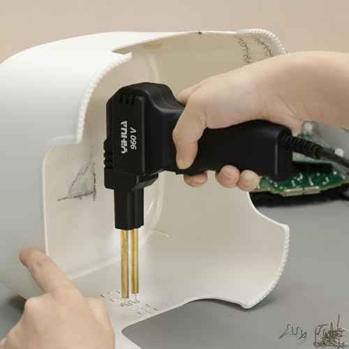 YIHUA 960-V Portable Plastic Welding Kit Hot Stapler with LED Light, 200 Hot Staples, Assistive Cutter for Plastic Crack Repair, Car Bumper Repair, Gas Tank Plastic Repair, Handy Tool for Car Dash