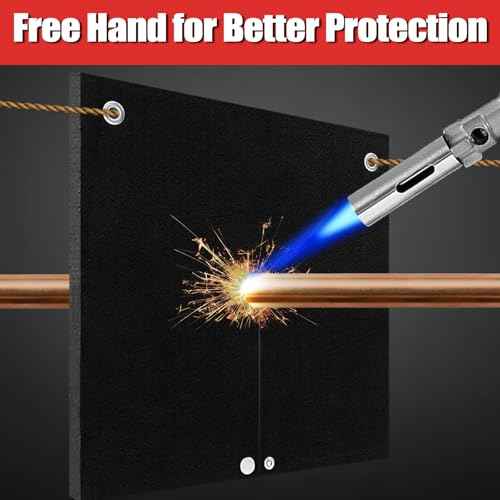 1/5"(5mm) Welding Blanket Fireproof, 5 Pack 12'' x 12'' Heat Shield Welding Pad, Brazing Heat Shield for Torch, Brazing Blanket for Pipe Soldering, Flame Resistant Brazing Mat for Plumbing, HVAC