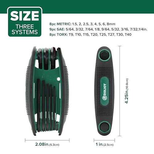 25-Piece Folding Allen Wrenches Sets, 3-Pack Metric & SAE & Star Hex Key Set, Heat Treated Cr-V Steel Allen Wrenches, Perfect for DIY, Auto Repair or Household Maintenance (Folding Style)