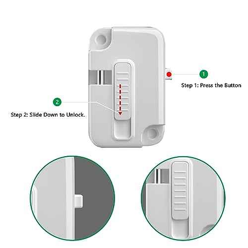 Cabinet Locks for Babies (2 Pack), Heavy Refrigerator Lock, for Fridge, Cabinets, Drawers, Dishwasher, Toilet, Window and Child Locks for Cabinets, Strong non-marking Adhesive No Drilling