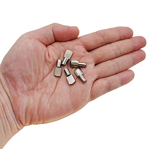 50 Pcs Shelf Pins Support Pegs for Kitchen, Bookcase, Cabinet - 5mm Nickel Plated