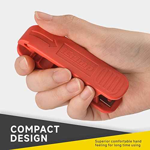 iCrimp Round Cable Stripper for AWG 12 to 4/0, Adjustable Cable Jacket Stripper,Wire Stripping Tool with 2 Spare Blade