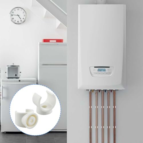 SDTC Tech 30 Pack 3/4 Inch PEX Pipe Clamp Clip, 20 mm U Hook PEX Tubing Clamps Hangers PVC Water Pipe Support Holder Bracket Socket, White Plastic Clips Hangers (Fasteners Included)