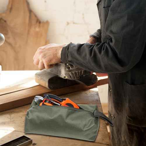 2 Pcs Canvas Tool Pouch with Zipper, Multipurpose Small Tool Pouch Screwdriver Tools Bag Suitable for Storing Scattered Electrician Tools Cosmetics Various Items