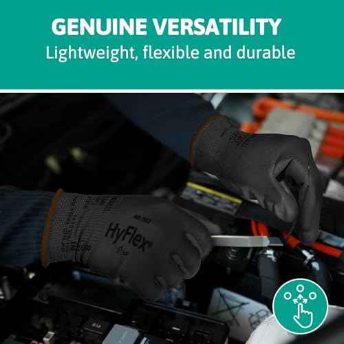 Ansell 48-101-10 Sensilite Gloves, Size 10, Black, Pack of 12