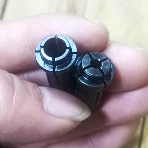 Luo ke 2 Pcs 1/8 Inch and 1/4 Inch Industries Die Grinder Collet Carbon Steel Chuck Machine Clamping Collet For 3.175mm And 6.35mm Dia Arbors/Shanks