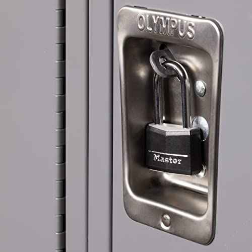 Master Lock Black Covered Aluminum Lock, Gym Locker Lock with Key, Outdoor Padlock with Long Shackle for Gates, Fences, Toolboxes, and More,141DLF