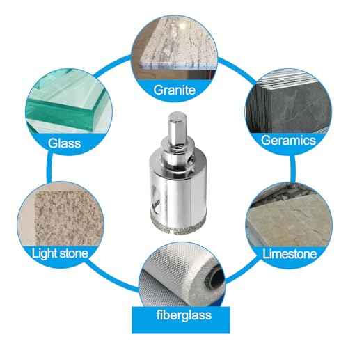 1-1/4" / 32mm Diamond Glass Hole Saw with Center Drill Bit for Ceramic, Glass, Tile, Porcelain, Marble