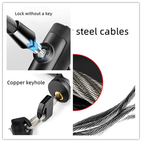 Fridge Lock With Keys, Cabinet and Childproof Lock, Bike Cable Lock for Cabinets, Drawers, Fridge, Bike, Stroller (16" 1PCS)