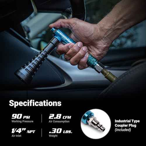 Capri Tools Sandstorm Air Blow Gun with High-Velocity Whirlwind Nozzle