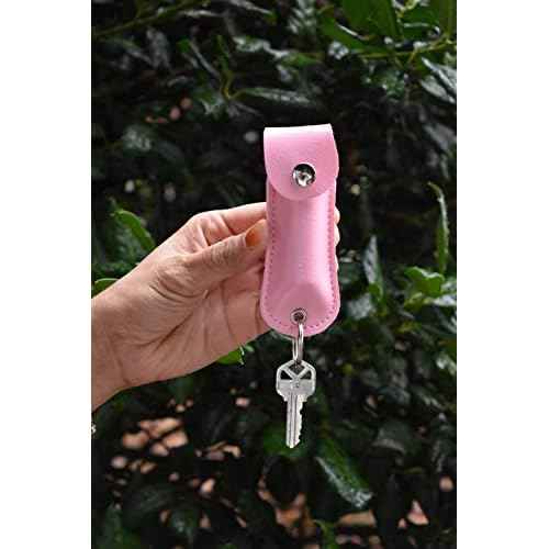 FIGHTSENSE Self Defense Pepper Spray - 1/2 oz Compact Size Maximum Strength Police Grade Formula Best Self Defense Tool for Women W/Leather Pouch Keychain
