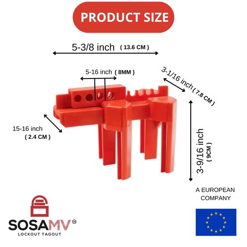 SOSAMV Ball Valve Lockout Device with Padlock for 1/2"-2-1/2" Outside Diameter Pipe - Water Valve Lock, Lock Out Tag Out, Highly Resistant to Cracks & Abrasion.