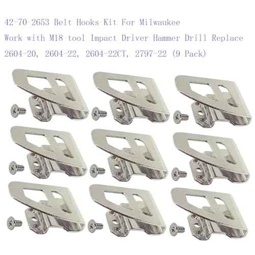 42-70-2653 Belt Hooks Kit For with M18 tool Impact Driver Hammer Drill Replace 2604-20, 2604-22, 2604-22CT, 2797-22 (9 Pack)
