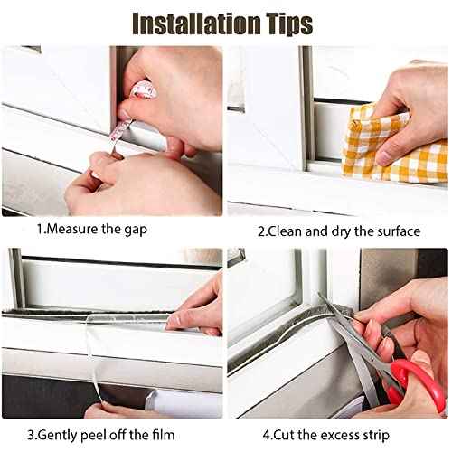 33 Ft Gray Self-Adhesive Soundproofing Weather Stripping for Doors and Windows, 0.35" Wide x 0.2" Thick