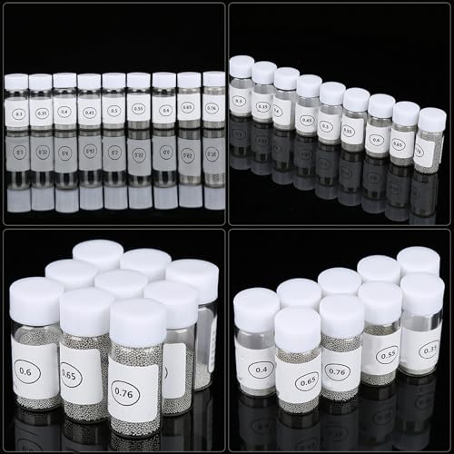 BGA Tin Solder Ball, 9 Bottles 0.3-0.76mm Reballing Stencils, BGA Solder Bead for PCB Board GPU CPU IC Chip Circuit Module
