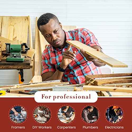 Style N Craft 4 Pocket Pliers, Hammer, Pencils & Tape Holder, Full-Grain Leather Tool Pouch, Multi Tool Holder, Dark Tan (#98017)