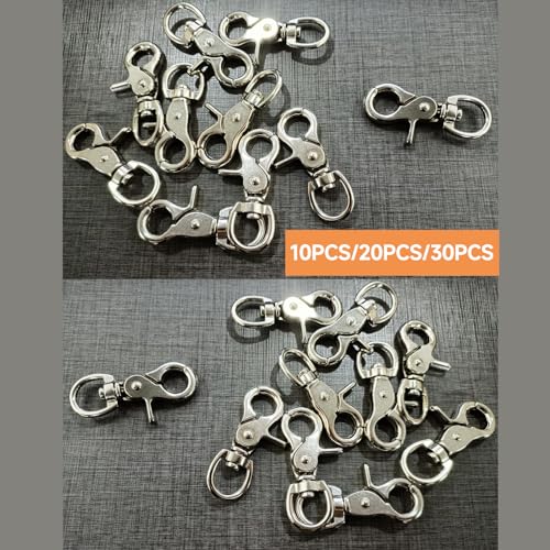 Silver Trigger Snap Hooks 10PCS Heavy Duty Swivel Metal Clasps for Bird Cage Keys